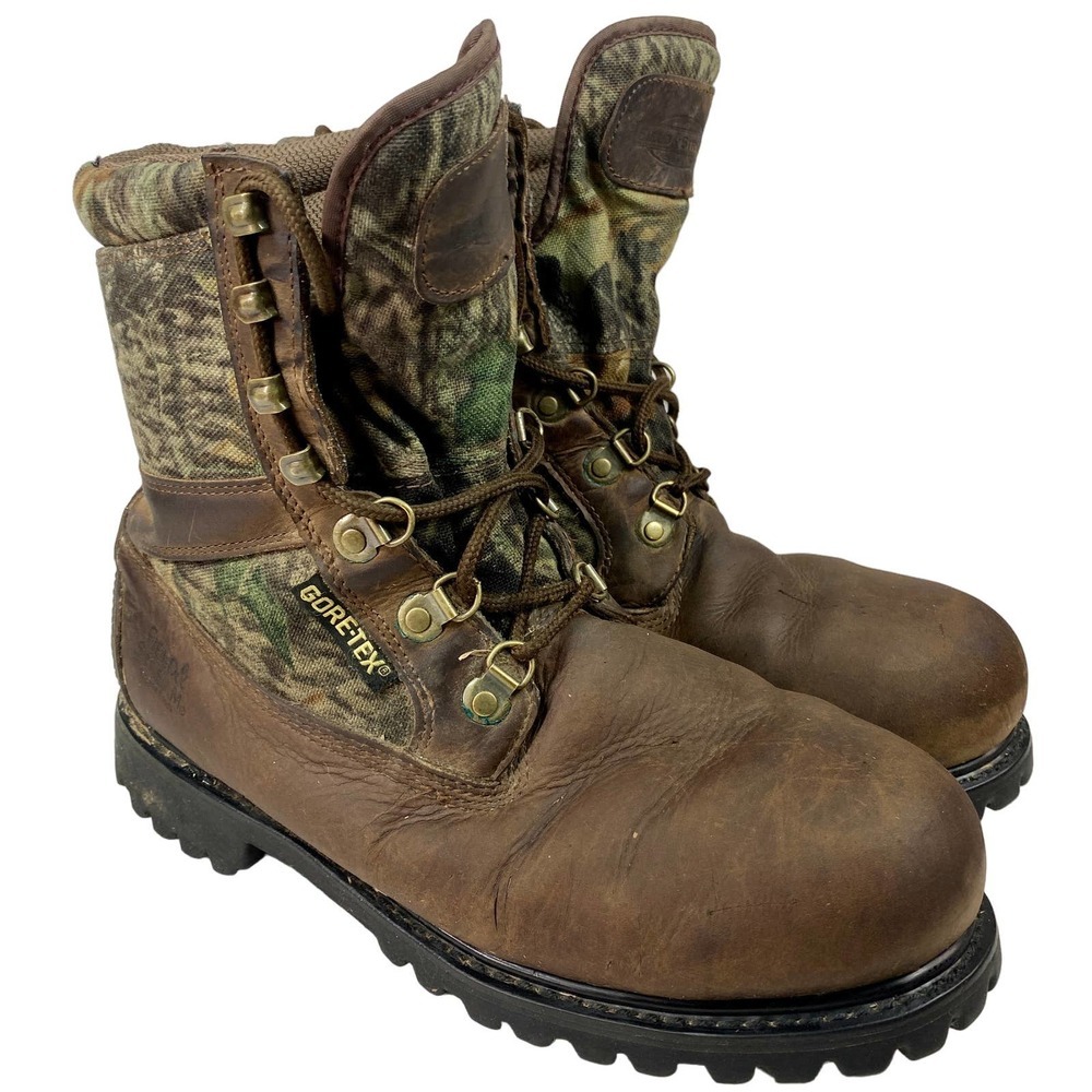 FILED & STREAM Men Sz 11 Brown Leather Boots Thinsulate Gortex lined VIBRAM Sole